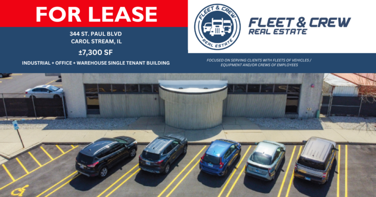 Read more about the article FOR LEASE: 344 ST PAUL BLVD CAROL STREAM, IL ±7,300 SF