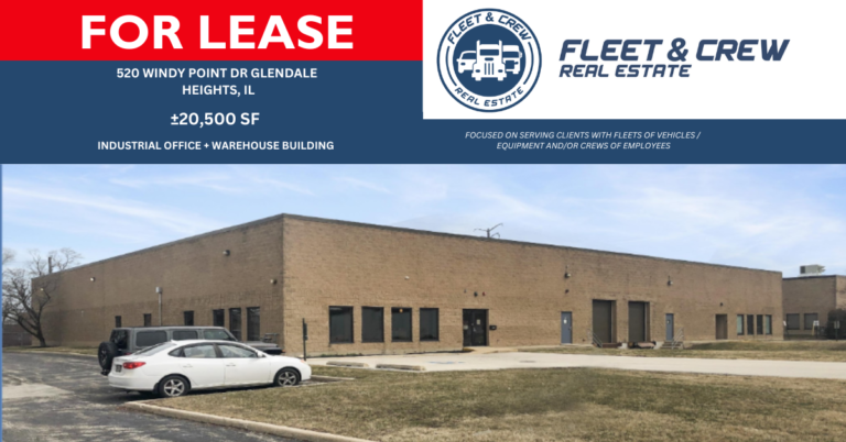Read more about the article FOR LEASE: 520 WINDY POINT DR GLENDALE HEIGHTS, IL ±20,500 SF