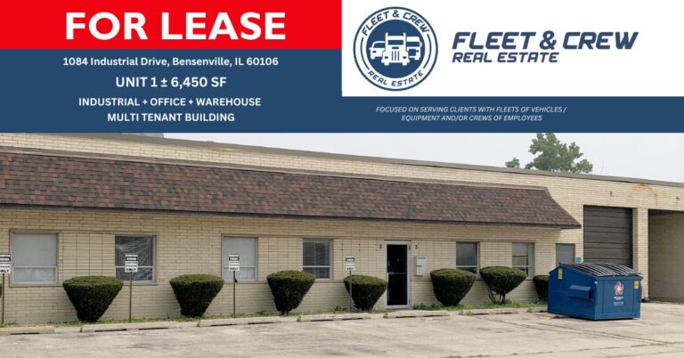 Read more about the article FOR LEASE: 1084 INDUSTRIAL DRIVE BENSENVILLE , IL – UNIT 01 ± 6,450 SF